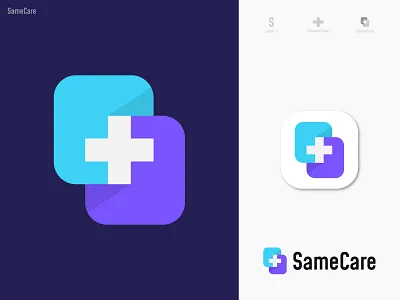SameCare - Logo Design app logo branding care logo clinic logo creative logo cross doctor health hospital letter logo logo design agency logo design services logo designer logotype medical logo modern logo pharma simple top logo designer dribbble