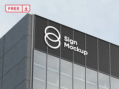 Free Building Sign Mockup branding building download free identity mockup psd sign