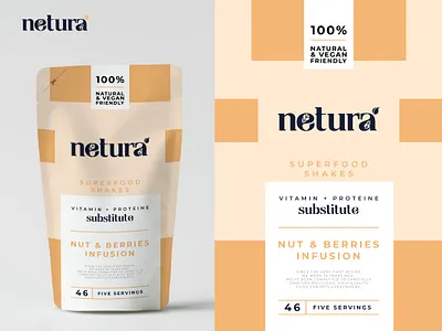 Netura Superfood Shake Package Design Project branding design illustration logo package packaging packaging design ui vector