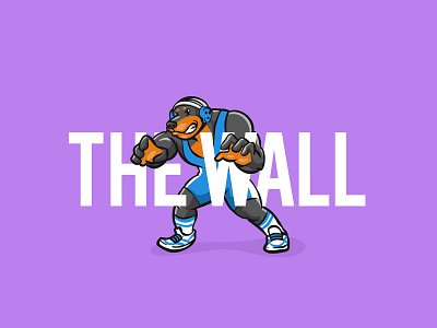 Rottwrestler 'The Wall' animal awesome branding character design dog dribbble flat illustration logo mascot minimal poster rottweiler typography vector wrestler wrestling