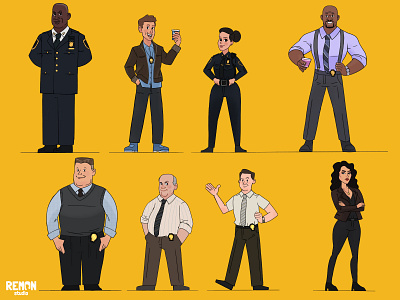 brooklyn 99 branding charcter design cover art design illustraion illustration