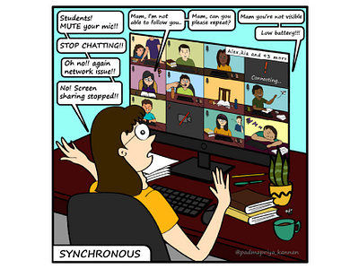 Synchronous Learning adobe illustrator ai covid elearning illustration online classes synchronous learning
