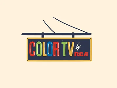 COLOR TV chicago color tv illustration mcm mid century