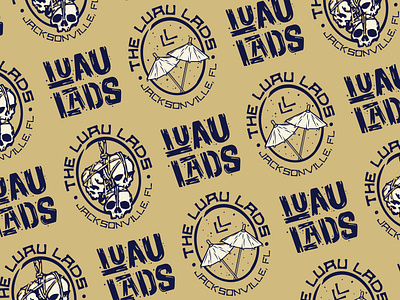 Luau Lads - I 3 color brand identity branding hand drawn type illustration logo tiki type typography wood