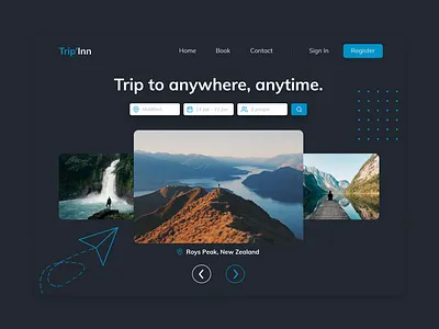 Trip'Inn 🏖️ - Travel Website app blue design graphic design illustration landing page travel ui ux vector web website