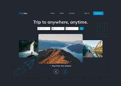 Trip'Inn 🏖️ - Travel Website app blue design graphic design illustration landing page travel ui ux vector web website