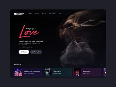 Online Ticket Sale Landing Page dark theme figma graphic design media online shop ui user experience user interface ux