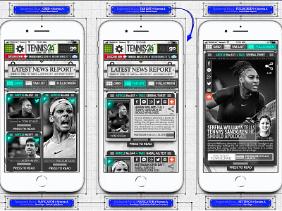 TENNIS:24 - GAME, SET & MATCH graphic design icon design mobile design responsive web design web graphics