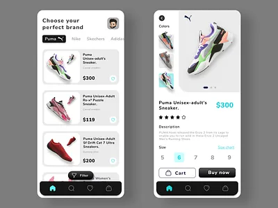 Shoe shopping App appdesign design figma mobile shoeapp shoeshopping uidesign uidesigner uiux