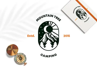 Mountain Tree Camping branding graphic design illustrator logo