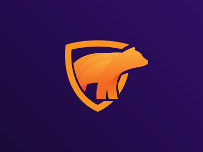 Bear + Shield Logo animal bear branding business clean color concept creative crosslife design gradient graphic design illustration logo mammals protection shield simple