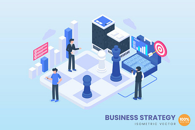 Business Strategy Concept Illustration 3d 3d animation 3d art 3d character 3d illustration animation app banner branding concept design development graphic design illustration isometric landing page logo motion graphics page ui