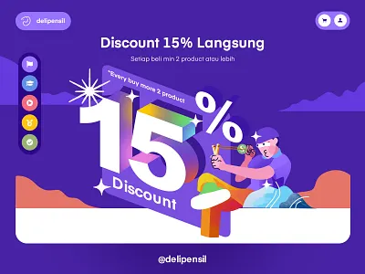 Slider Discount Page Delipensil clean discount free homepage illustration inspiration promo slider ui ux website