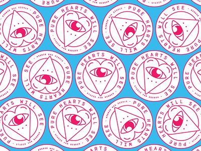 New Pure Hearts Will See art bible blue branding eye graphic design heart line logo pink