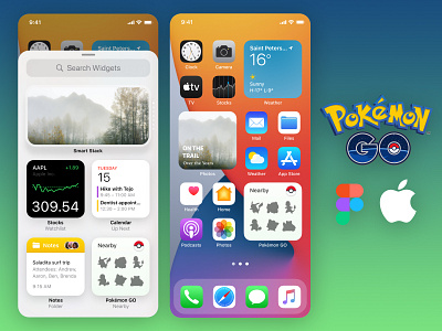 Nearby widget iOS from Pokémon GO app branding design icon illustration logo typography ui ux vector