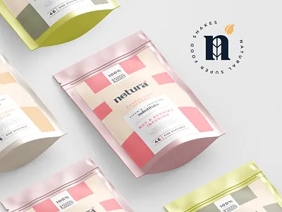 Netura Superfood Shake Package Design Project branding design graphic design illustration instagram post logo package packaging vector