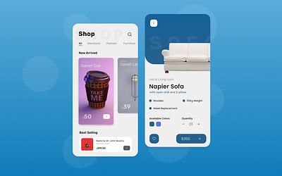 Modern Marketplace UI Design app branding design graphic design illustration market store ui vector