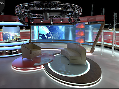 Virtual TV Studio Chat Set 1