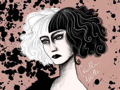 Cruella 101dalmatians characterdesign cruelladevil drawing female illustration illustrator procreate villan