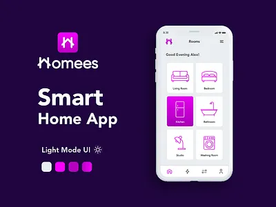 Smart Home Mobile App UI/UX Design app design illustration ui ux