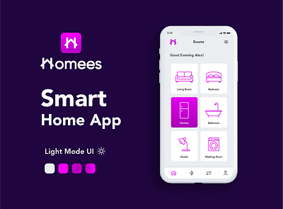 Smart Home Mobile App UI/UX Design app design illustration ui ux