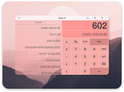 Calculator | App UI app design beautiful calculator calculator app clean concept design design figma freelance graphic design hire minimalistic mockup modern monochromatic pink ui challenge ui design user experience user interface