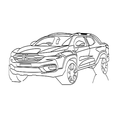 Nova Fiat Strada - Sketch Digital brasília carros cars design illustration