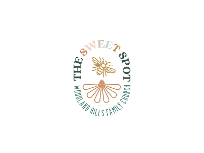 The Sweet Spot bee floral flower illustration logo neutral series summer sweet typography