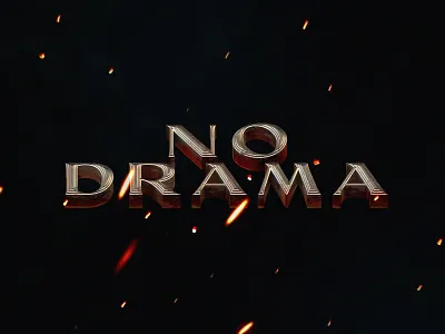 No Drama 3d type lettering movie title