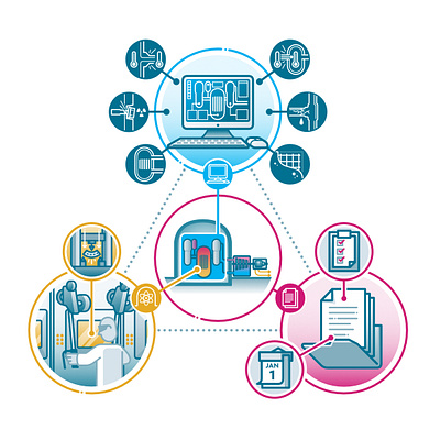 NRG Nuclear Research illustration icon design infographic vector vector illustration