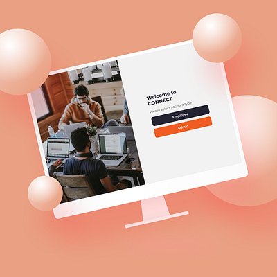CONNECT Login Page branding design desktop login minimal ui ux