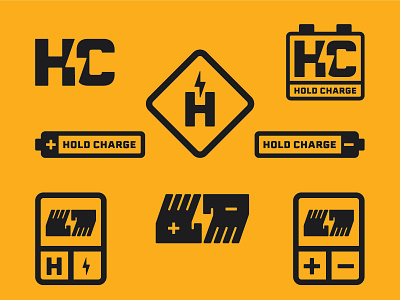 Hold Charge Badges badge badge design badges brand brand identity branding clean design electricity identity identity design illustration lightning lockups logo logo design luxury modern negative space