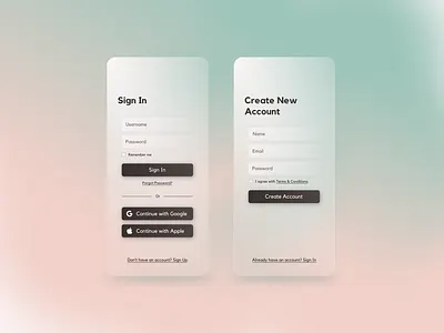 Glassmorphism | Sign In create account design glassmorphism sign in sign up ui