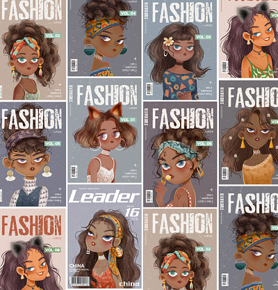 小黑妹系列头像汇总 branding character art design girl illustartion illustration illustrations