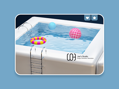 The pool refrigerator 3d art