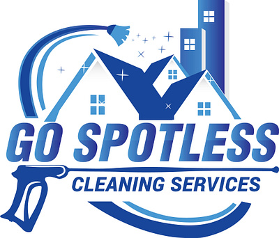 Pressure Washing Logo blue house logo branding cleaning logo cleaning service logo design illustrator logo logodesign vector