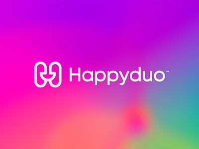 Happyduo™ brand branding colorful concept icon illustration letter logo logo design logomark mark minimal minimalist simple smile startup symbol vector