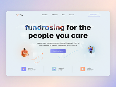 Fondyyy finance platform 3d color design donate finance flat fonts home layo studio ui user interface ux