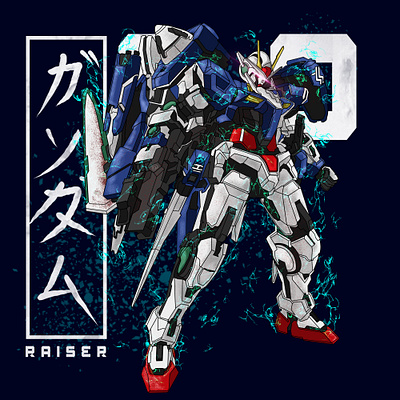 Gundam 00 Raiser design gundam illustration illustrator indonesia japan mecha robot vector