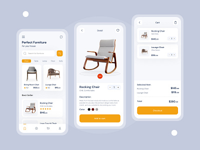 Fufurnituran Mobile App app branding chair design dribbble e commerce furniture app ios minimal product design property store table ui ux