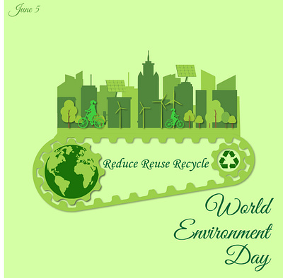 World Environment Day art concept creative banner creative post creativity design environment day graphic design illustration seller support typography vectorart