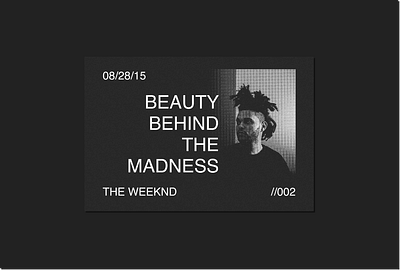 Beauty Behind The Madness - The Weeknd adobexd branding design graphic design illustration music poster rb the weeknd typography vector