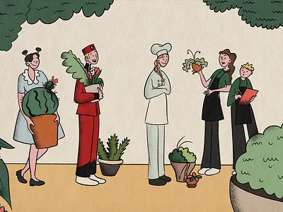 Plantsaver adobe design garden illustration illustrator cc plants texture women