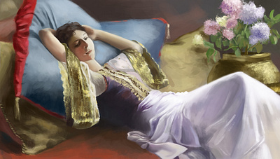 Odalisque - Digital Painting digital art digital painting illustration odalisque painting photoshop