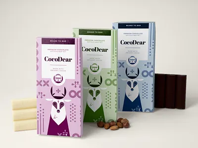 CocoDear Premium Chocolate Packaging Design branding design illustration instagram post logo package packaging vector