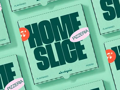 Homeslice – Plantbased Pizzeria brand identity branding branding design design logo logo design packaging pizza pizzeria plantbased type typography vector vegan
