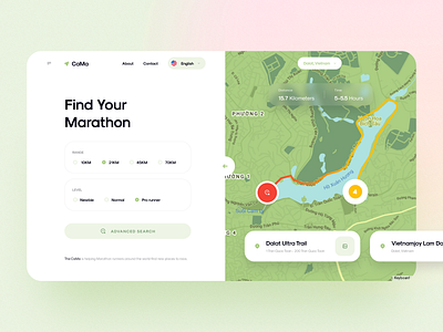 🚀 FREE - Find Marathon 🏃 app cadesign community company design figma find free freebie freebie friday header hero landing page marathon run running ui kit web webapp website