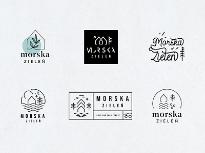 Retreat Cabin Logo badge barn branding cabin design freehand house lettering logo nature script sea travel tree trees typography vacation wander water