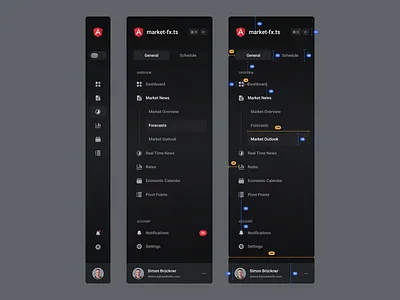 Sidebar Navigation (Dark) app clean dark mode dark theme dashboard financial grid icon interface menu minimalism modal nav navbar navigation settings side menu sidebar spacing ui