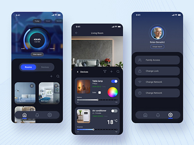 Smart home Companion App abstract apple home appliances automated bright colorful design google home illustration illustrator iot minimal modern smart smart home smart technology ui ui design ui ux user interface